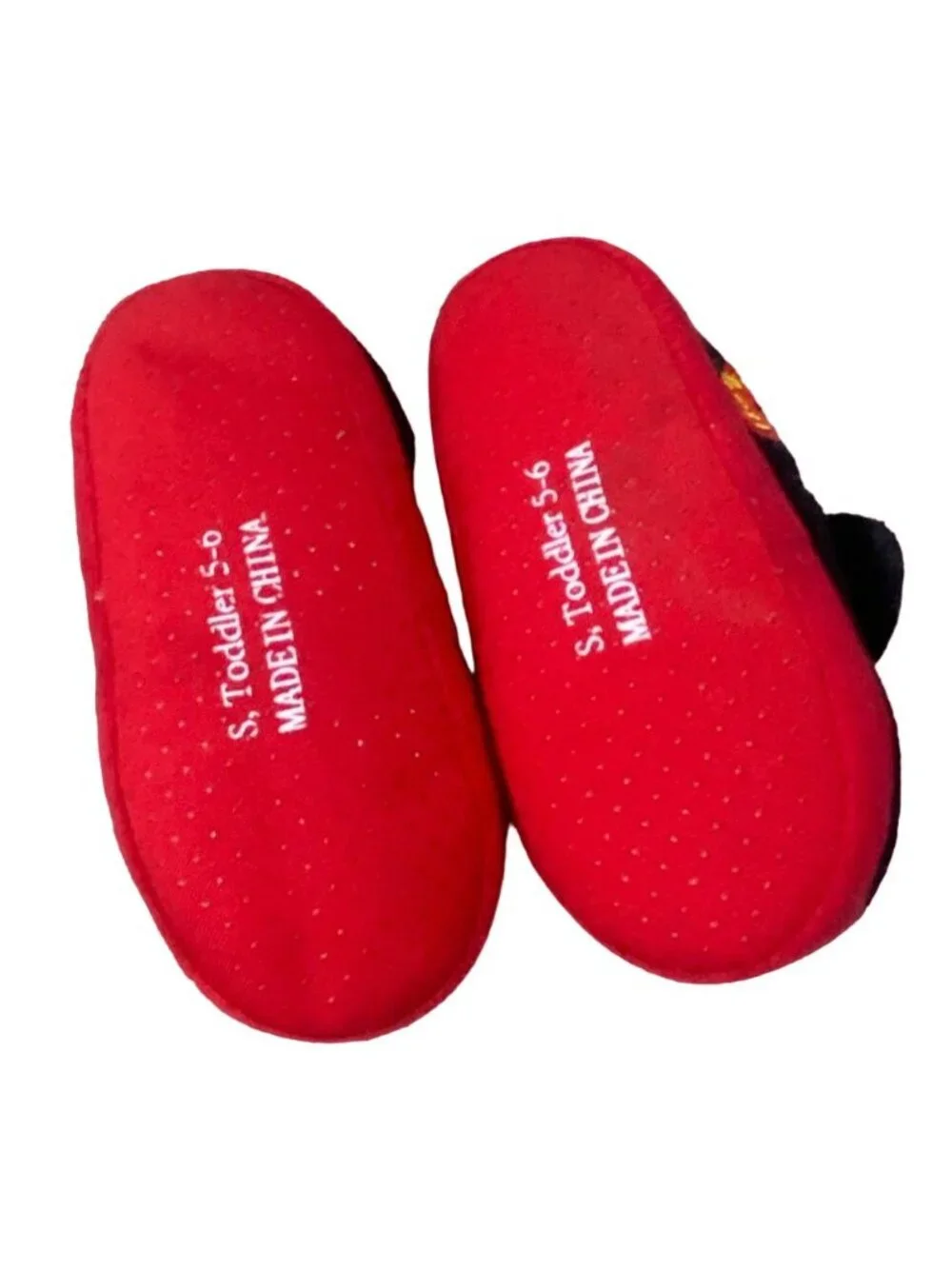 Disney Mickey Mouse Toddler Slippers-Red/Black-Size 5/6-GUC